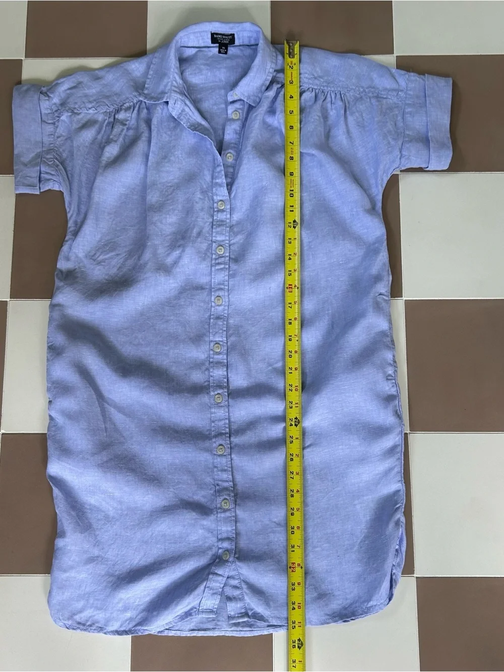 J.Crew Baird McNutt Irish Linen Blue Shirt Dress XS